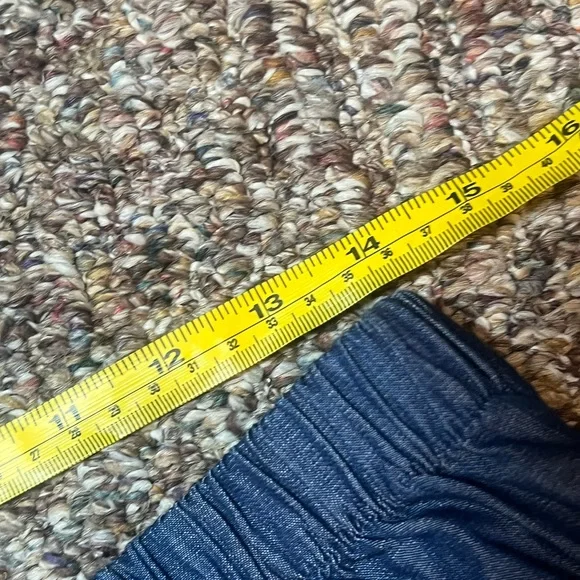 Natural Life NWT Wide Leg Pants XL Blue Chambray Tiered Flowy Boho Coastal - Picture 7 of 10